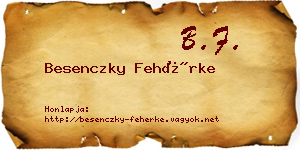 Besenczky Fehérke névjegykártya
